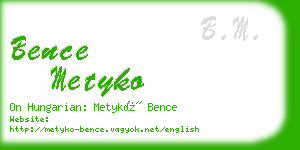 bence metyko business card